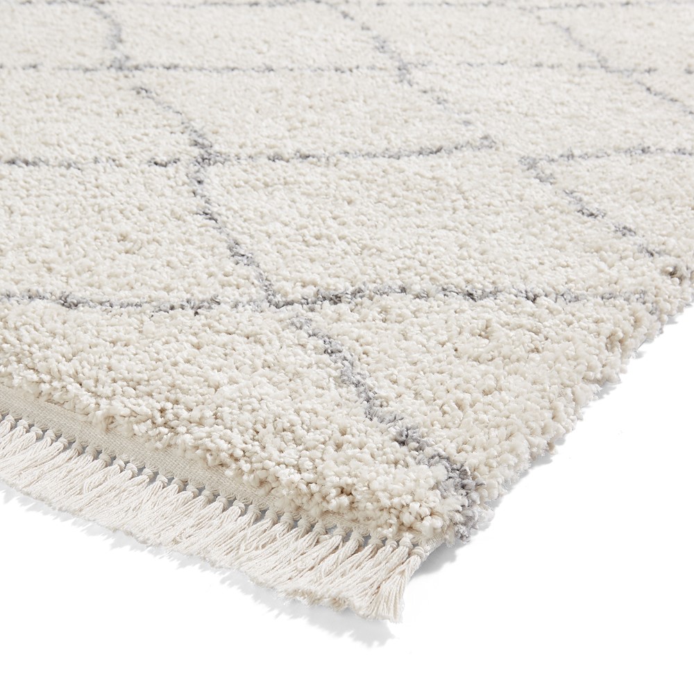 Boho 5413 Berber Shaggy Modern Rugs in Cream White